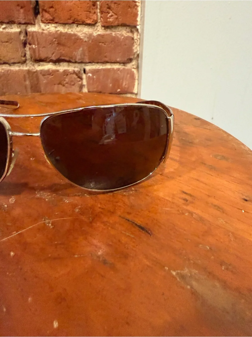 VTG Prada SPR 75G Shield Aviator Sunglasses Silver Brown Tortoise Made In Italy
